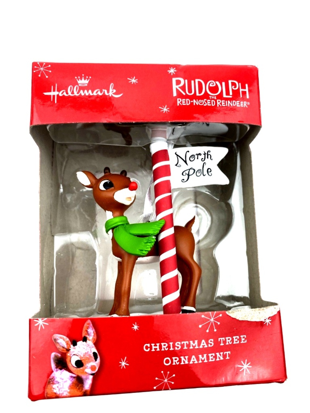 Hallmark Ornament Rudolph Reindeer North Pole Christmas Tree Hanging
